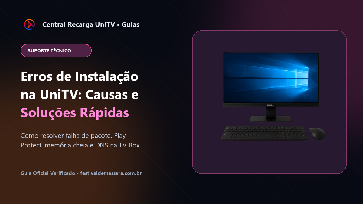 Problemas comuns de instalação da UniTV e possíveis soluções